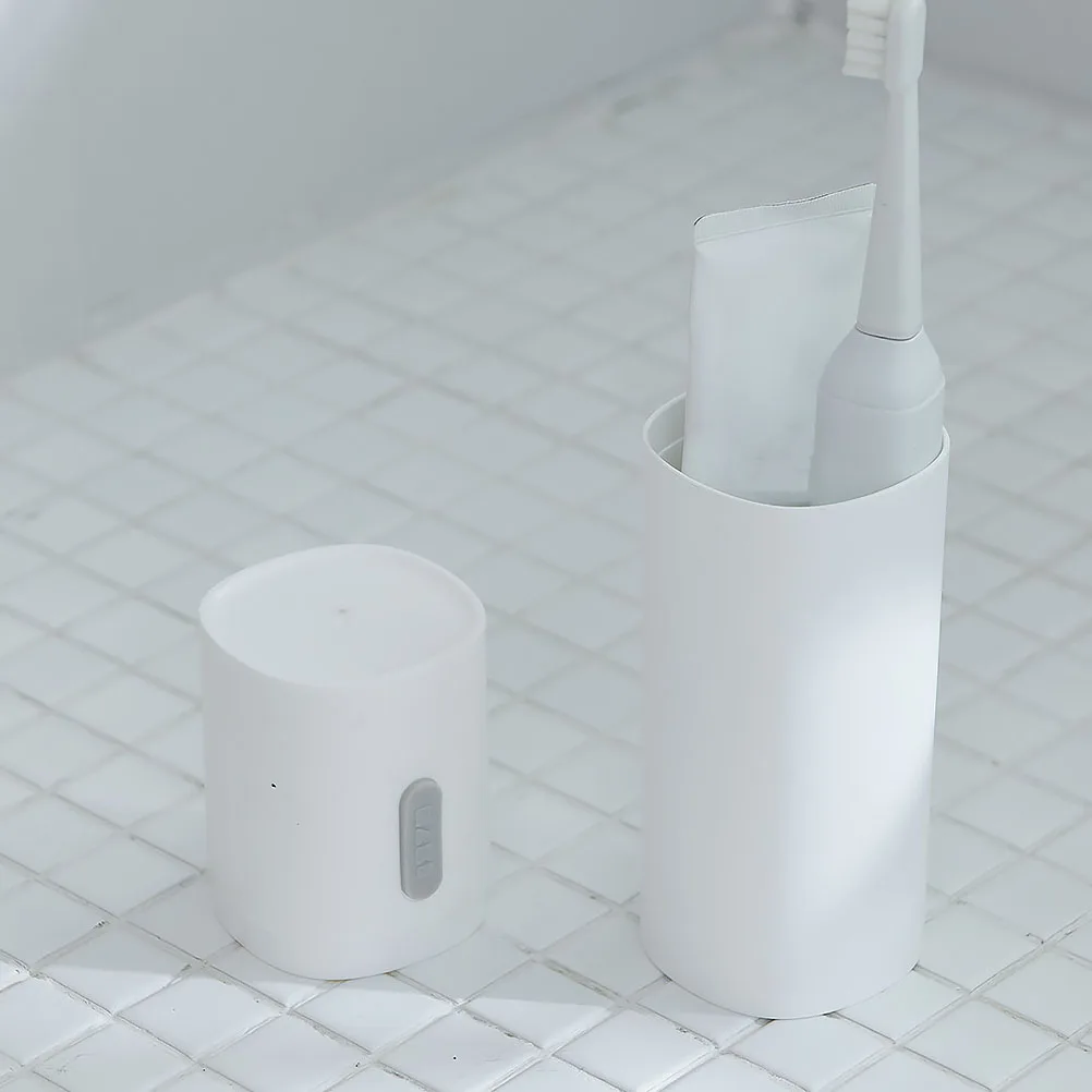 

2pcs Travel Toothbrush Case Portable Eco-Friendly Storage Holder Dustproof Gargle Cup One Use Two Buckle Tight Leak Proof
