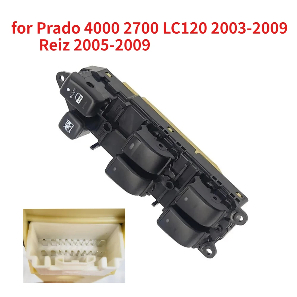 

Автомобильные аксессуары для Toyota Prado 4000 2700 LC120 Reiz 2005-2009, передний левый электрический переключатель управления стеклоподъемником, кнопка