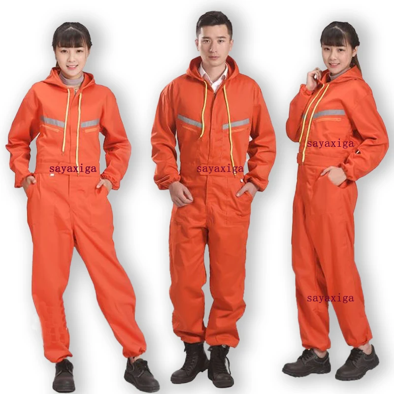 Monos con capucha para trabajo, impermeable, a prueba de polvo, pintura en aerosol, ropa protectora con capucha, ropa de trabajo reflectante de seguridad
