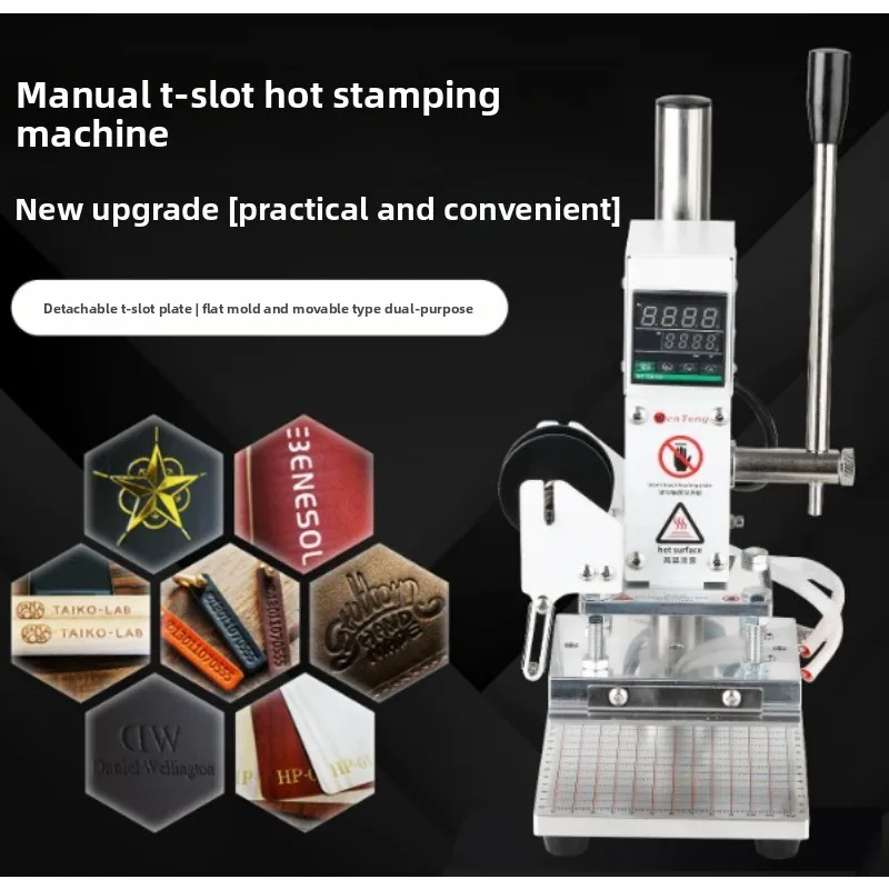 Small Desktop Stamping Machine Label Tag Pressing Machine English Lettering DIY Leather Paper Heat Press Embossing Tool