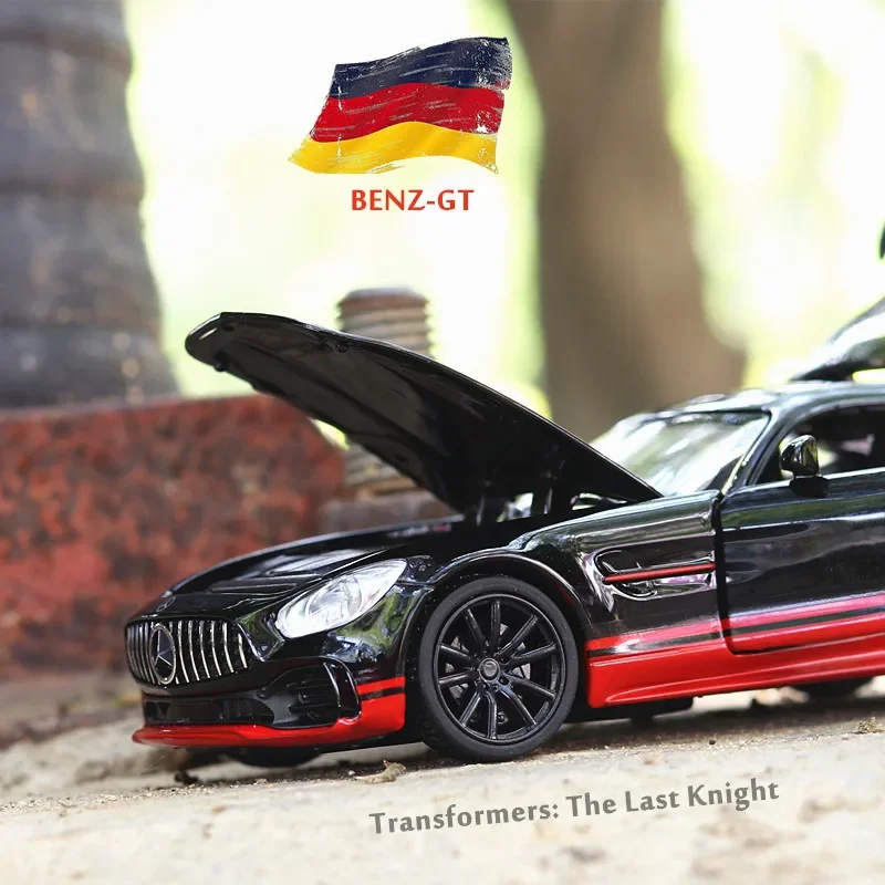 1:32 Mercedes-Benz AMG GTR High Simulation Diecast Metal Alloy Model car Sound Light Pull Back Collection Kids Toy Gifts A53