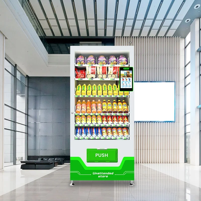 Touch Screen Drink And Snack Vending Machine QR Code Cashless Vending Machine Without Coin And Bill