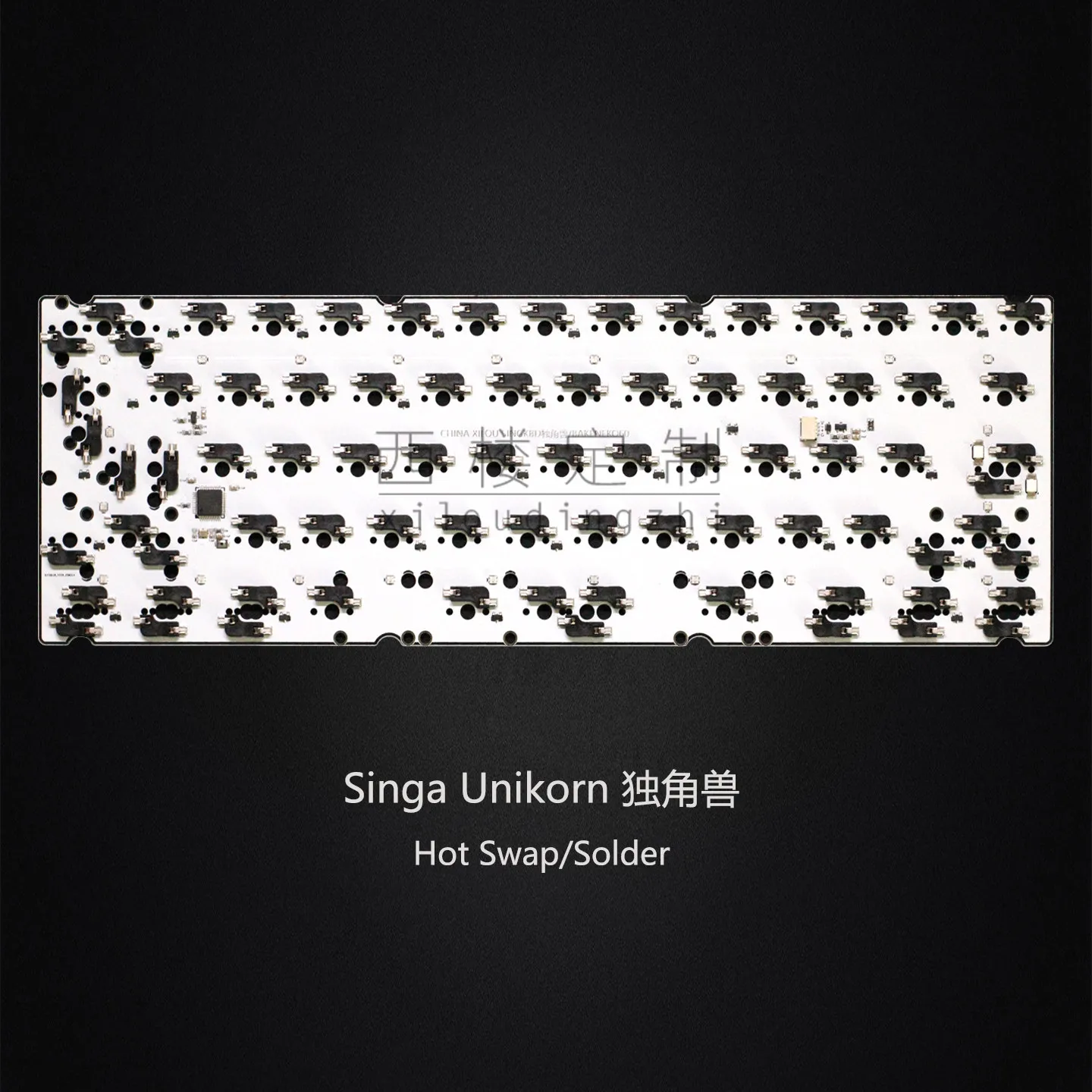 1k PCB Red Color 1.6mm compatible with Singa Unikorn Keyboard Hotswap/Solderable RGB underglow - view 3
