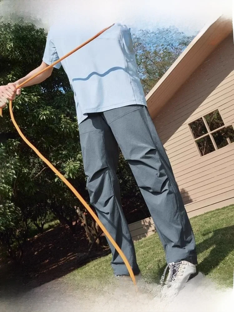 

Мужские легкие быстросохнущие спортивные брюки-парашюты Bananain для лета, свободного кроя, с охлаждающим эффектом, водонепроницаемые, повседневные, длинные