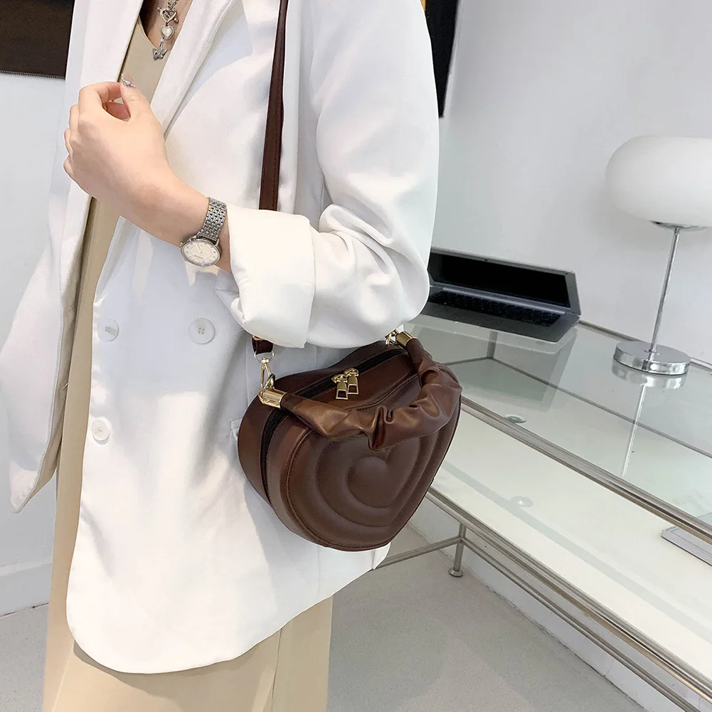 

Women Evening Handbags Heart Shape Clutch Purse Stylish PU Work Tote Bag Cute with Strap for Shopping Work Daily Use Tote Purse