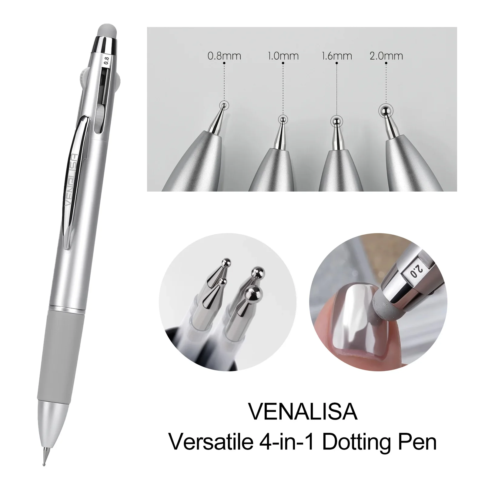 Venalisa 4-in-1 التنقيط مسمار القلم مسمار Maincure رسم اللوحة وصفت المئزر جيل للأظافر أداة 3 في 1 مقبض خشبي المغناطيس