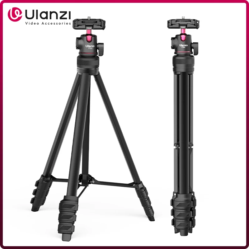 Ulanzi TT51 alüminyum alaşım taşınabilir Tripod ile 360 rotasyon telefon kelepçe telefon kamera için hafif Tripod Vlog