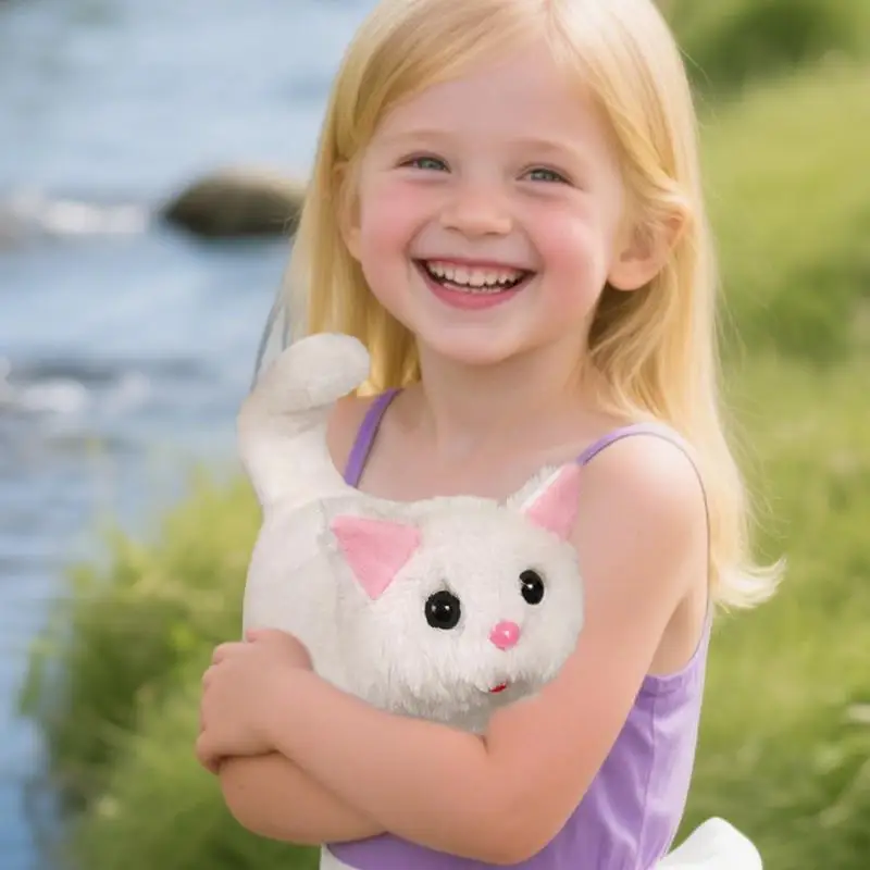 Robotic Kitten Realistic Plush Realistic Electronic Cat Interactive Stuffed Animal Robotic Kitten Toy For Children Boys Girls