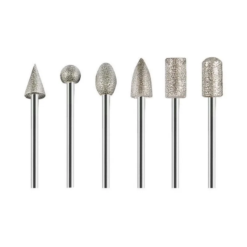 Imagem -04 - Diamond Grinding Head Burr Bit Grupo Ferramenta Rotativa Needle Point Acessórios de Gravura Stone Glass Carving Drill mm 20 Pcs