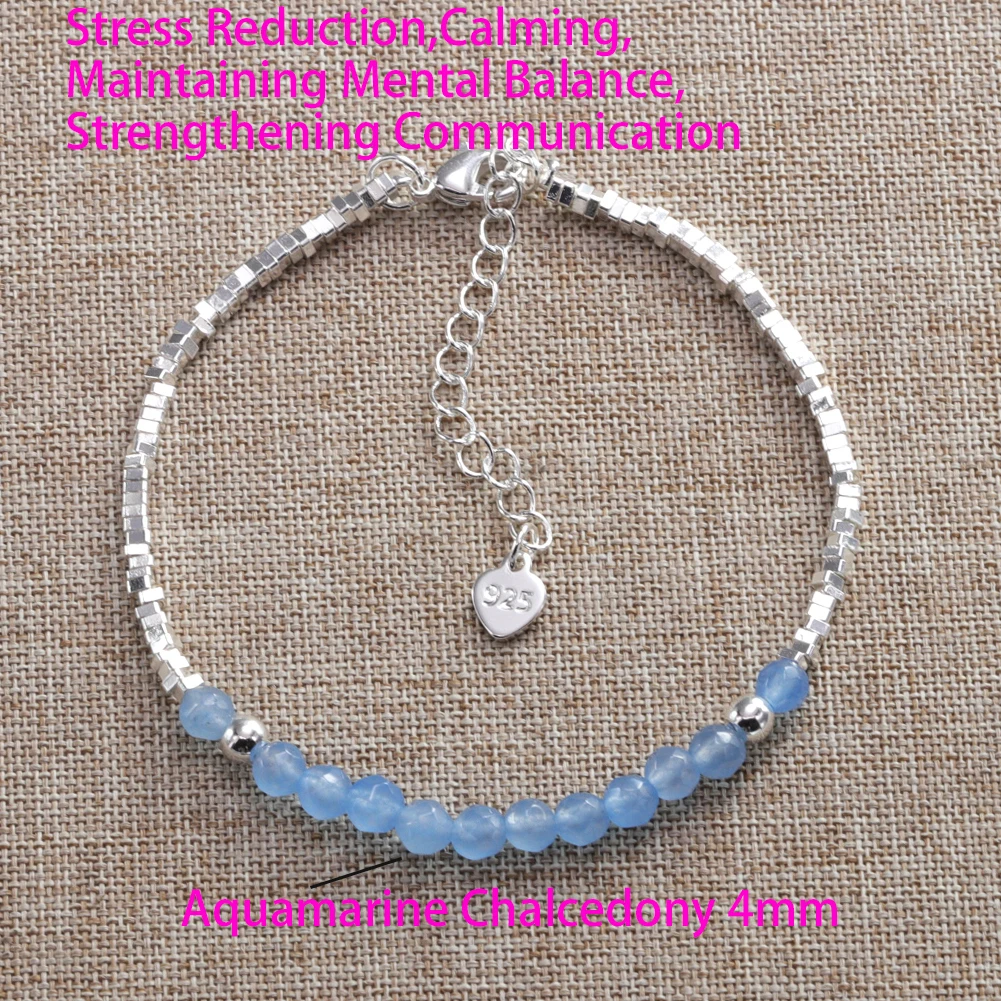 

VENTFILLE 925 Sterling Silver Blue Crystal Bracelet for Geometry Design Irregular Bead String Jewelry Party Gift Dropshipping