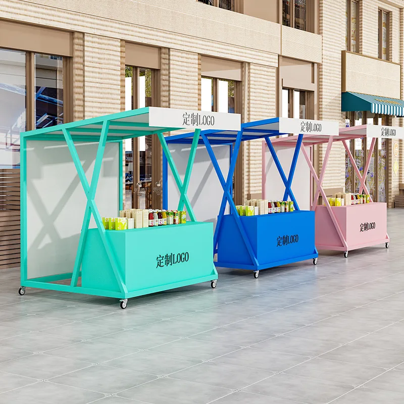 Outdoor market large-scale event stall rack Internet celebrity scenic spot movable stall display rack Night market food