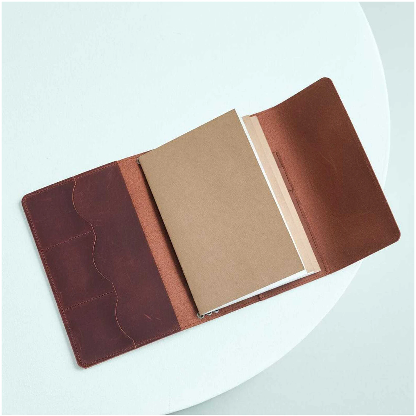 Refillable Notebook Organizer Compact Crazy Horse Leather Binder Vintage Journal Cover Vintage A5 Loose Leaf Notebook For Hobby