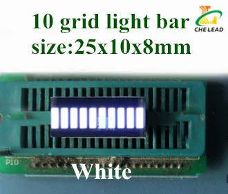 

20PCS 25*10mm light bar 10 grid digital tube Red Green Blue Yellow White LED digital light bar 10 segment LED light bar display