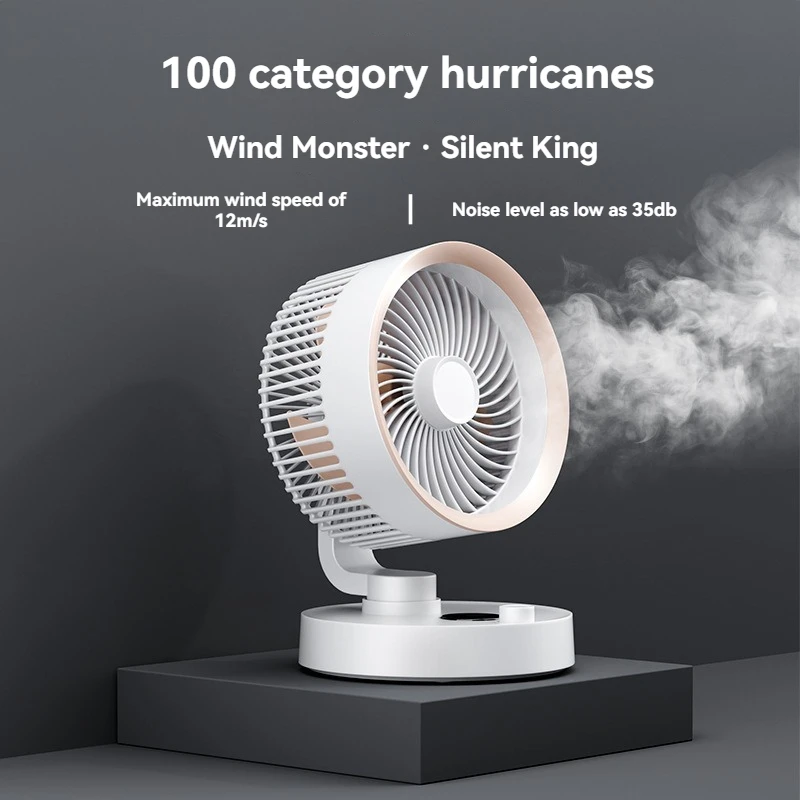 

Интеллектуальный вентилятор с автоматическим встряхиванием и циркуляцией с 100-ступенчатым бесступенчатым регулированием скорости для офиса и дома, зарядка через USB