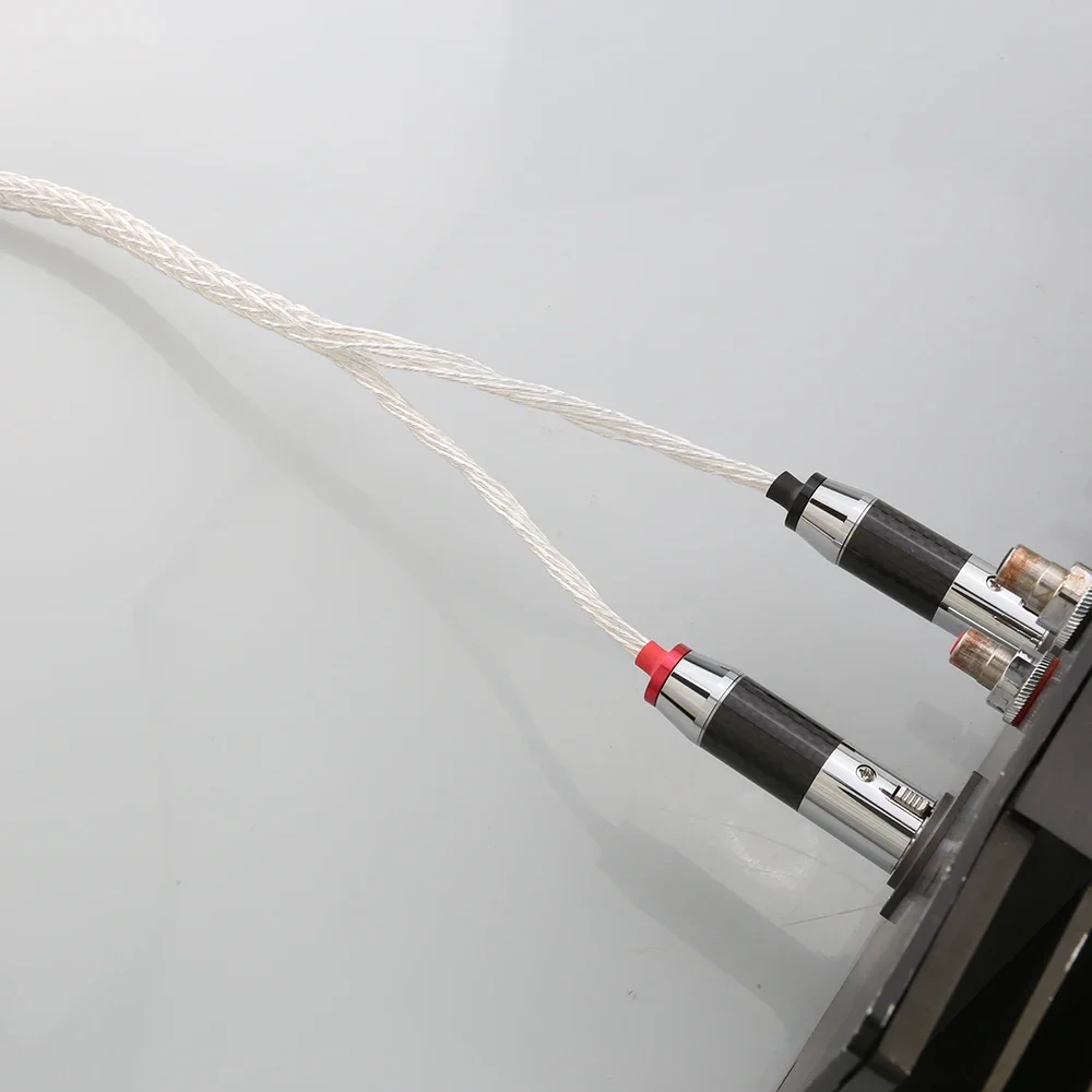 

8AG Silver Plated XLR Female to Dual XLR male Y Splitter 3Pin Balanced Microphone Cable Carbon Fiber Rhodium Plated XLR Plug HIF