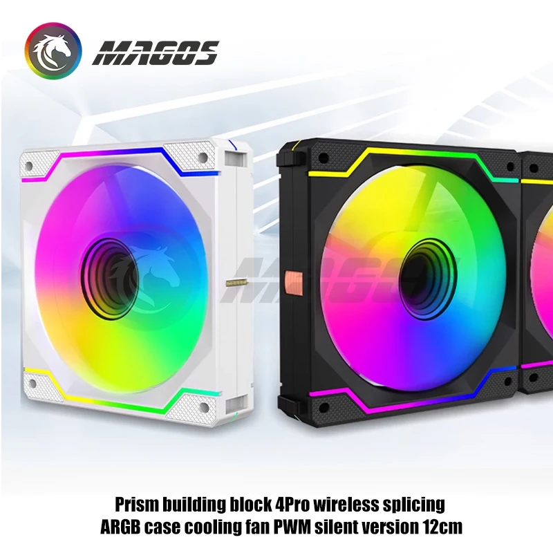 

Computer Case Uni Fan Kit RGB 5V SYNC, 12CM ARGB Universal Wireless Connected Ultra-Silent Water Cooling Ventilator, Triple Pack