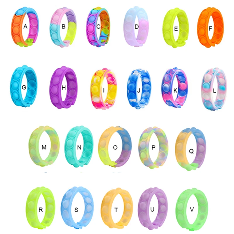 1/2/5/10PCS Silicone Bubble Bracelet Decompression Toy Puzzle Stress Relieving Finger Music Bracelet Toy For Children And Adults