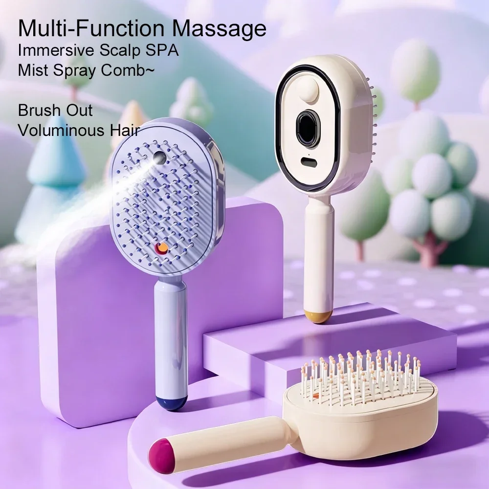 Massage Comb Hair Care Spray Vibration Scalp Massage Hairbrush Head Massager Hair Sprayer Atomizing Brush Hair Oil Applicator