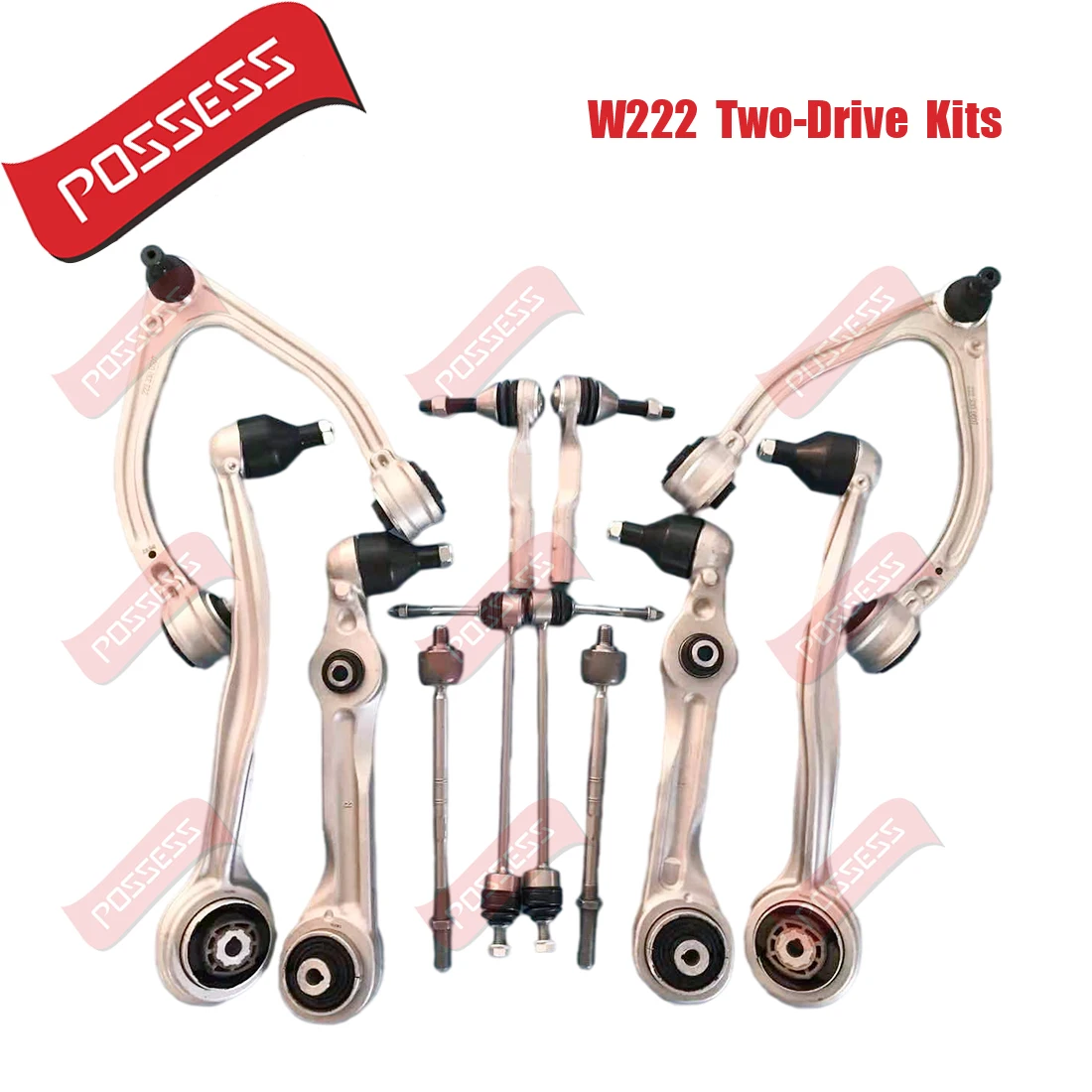 

12 Pieces Front Axle Suspension Control Arm Stabilizer Link Tie Rod Kits For Mercedes-Benz S-Class W222 C217 Rear Drive 2WD 13-/