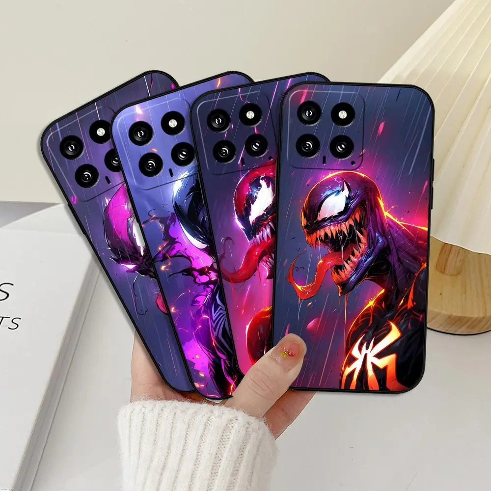 Hot Marvel Heros Venom Cool Phone Case For Xiaomi 14 12 12T 11 11T 10 10T CC9 9SE POCO F5 F4 X5 X4 M6 M5 M4 PRO Black Soft Cover