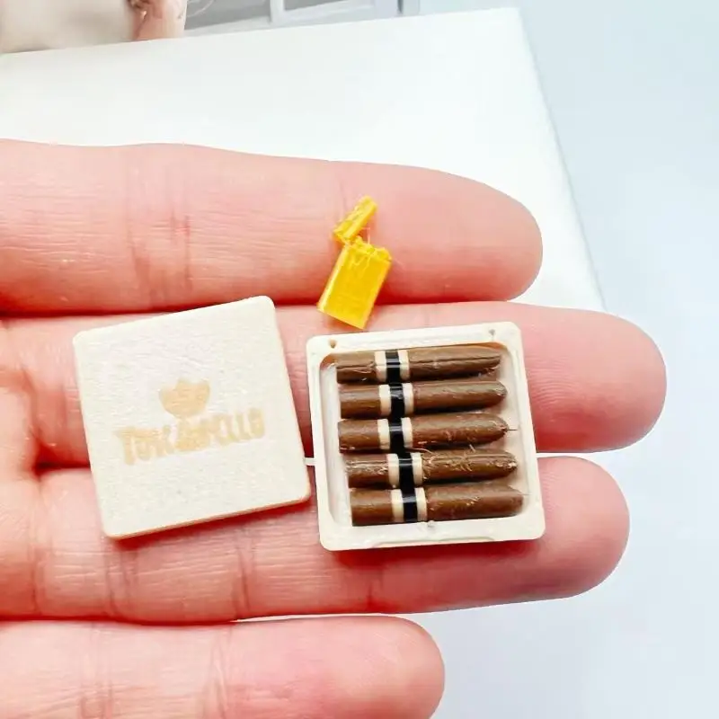 1/12 Scale Dollhouse Accessories Set Realistic Cigar Lighter Pretend Play Features
