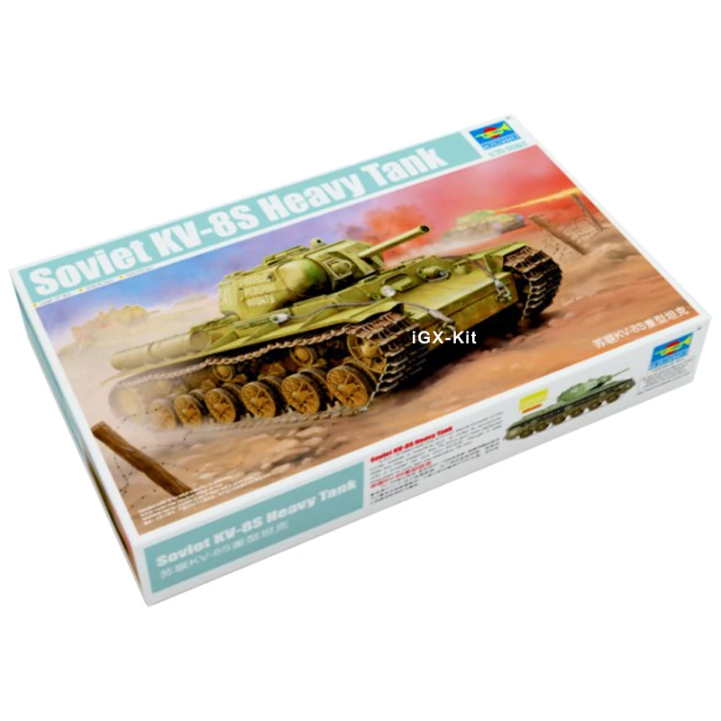 Trumpeter 01572 1/35 Soviet KV8S KV-8S Heavy Tank Military Children Toy Gift Plastic Assembly Building Model Kit