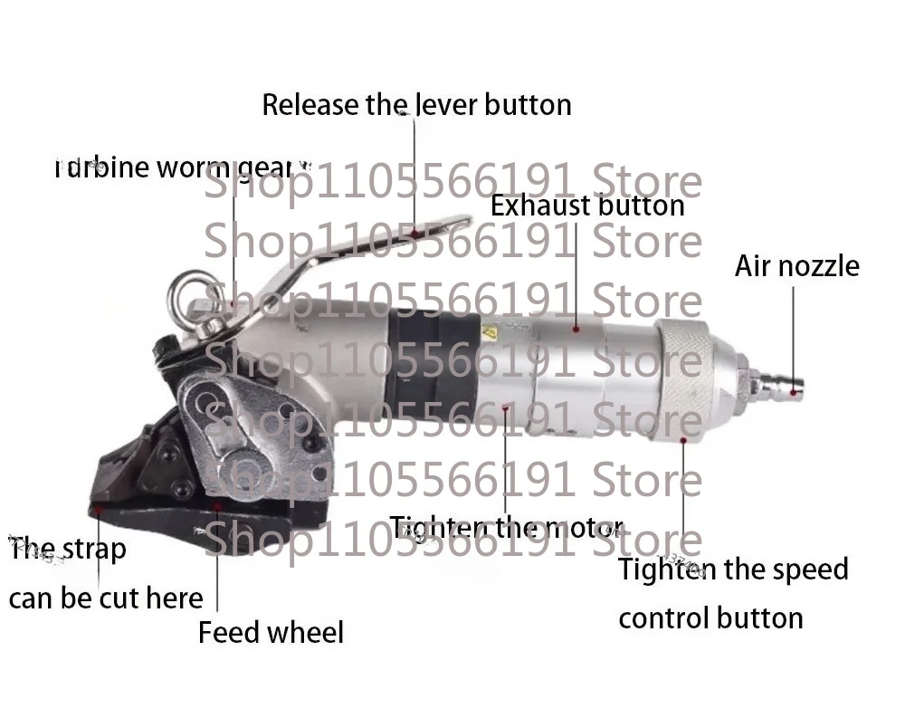 Split Type Pneumatic Steel Strapping Machine, Automatic Tightening Handheld Pneumatic Iron Strapping Machine