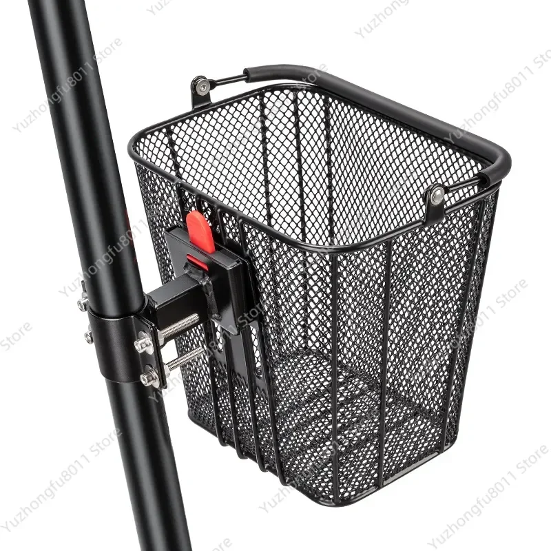 for Bicycle Quick Release Basket One Click Dismantling Fast Installation Iron Mesh Front Basket Portable Bike Storage