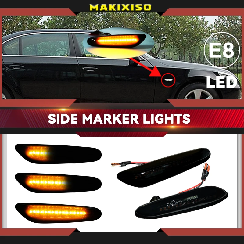 

Sequential Flashing LED Turn Signal Side Marker Light For BMW E60 E61 E90 E91 E87 E81 E83 E84 E88 E92 E93 E82 E46 1 3 5 series