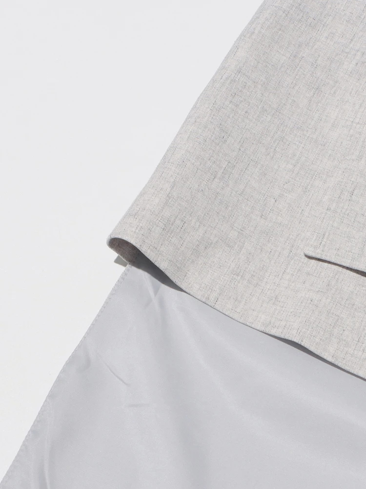 Hit Color Asymmetric Casual Jacket For Women V Neck Long Sleeve Spliced Button Slimming Casual Coats Female Fashion