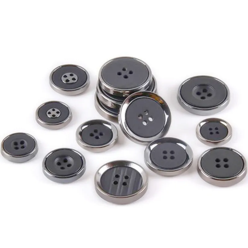 20Pcs Resin Buttons,Four-Eye Buttons Coat Suit Buttons, Black Round Buttons for Garment  Sewing DIY Crafts Decoration