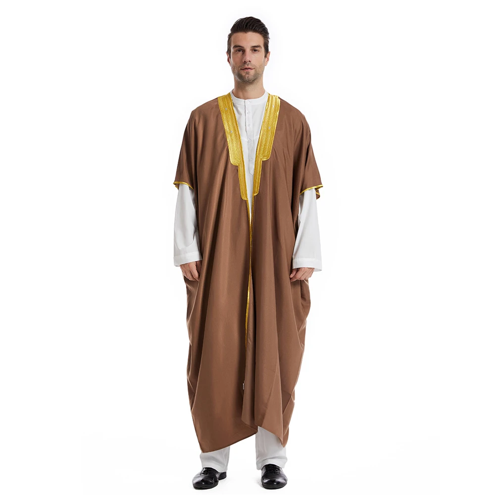 

Middle East Men Clothes Saudi Arabic Kimono Abaya Thobe Jubba Islamic Traditional Clothing Ramadan Eid Thoub Robe Abaya Kaftan