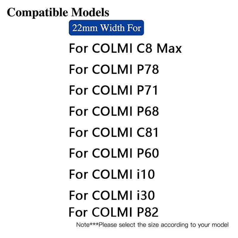 سوار معدني لـ COLMI P82 P78 P71 P60 سوار ساعة من الفولاذ المقاوم للصدأ لـ Colmi C8 Max معصمه Correas reloj لحزام colmi c81