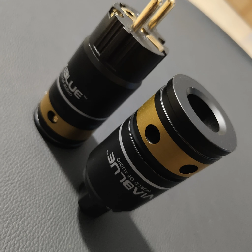 High Quality VIABLUE T6S Germany manufacture gold-plated EU standard plug HIFI audio amplifier bile machine DIY power cord plug