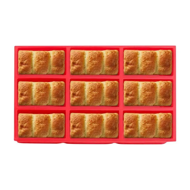 

Silicone Loaf Pans Bread Baking Mold 9 Cavity Small Bread Loaf Pans Rectangle Nonstick for Cornbread Bread Brownie Cheesecake