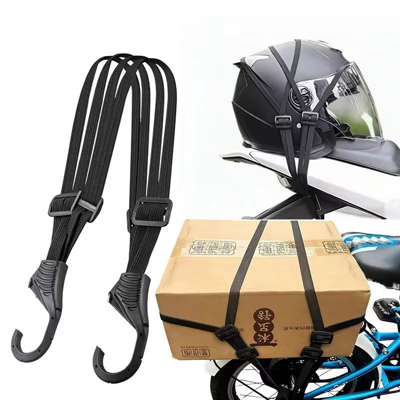 Correa Universal para Equipaje de Motocicleta de 60/90 cm, Correa Elástica con Hebilla para Casco de Moto, Red Protectora Retráctil de Alta Resistencia