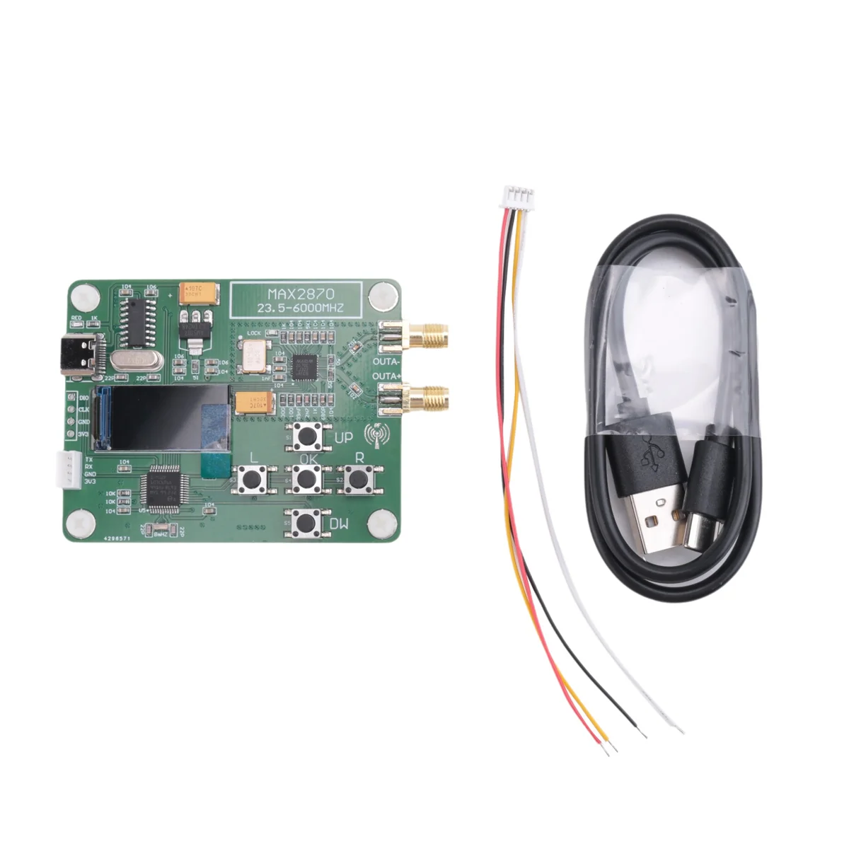 

HT008 Signal Source MAX2870 STM32 23.5-6000Mhz Signal Generator Signal Source Supports Point/Sweep Mode