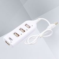 USB 2.0 Hub High Speed 4 Port Portable Data Splitter Compatible 7 8 10 Laptop Pc Computer White