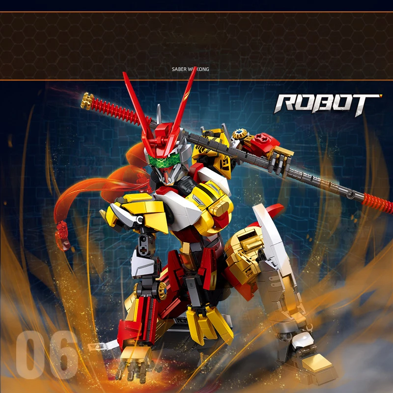 

M38-B1180 Mecha серии Monkey King деформированный робот Mecha собранное украшение столешницы детские строительные блоки игрушки