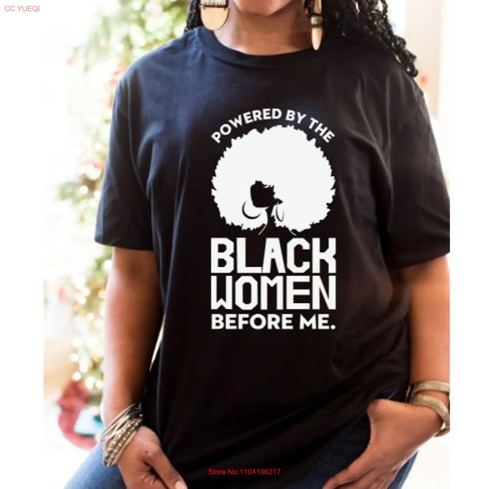 Black Woman T Shirt Girl Magic for Mom Powered By the Women Before Me Owned long or short sleeves