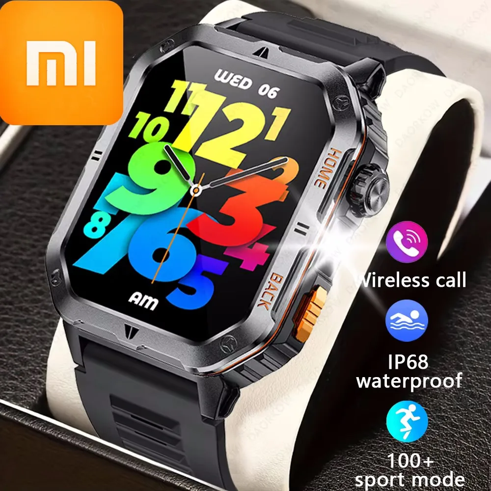 

Мужские умные часы Xiaomi 2025 для Android IOS, фонарик, 3 атм, водонепроницаемые часы для фитнеса, голосовые Bluetooth-вызовы, 2,01 дюйма, HD умные часы