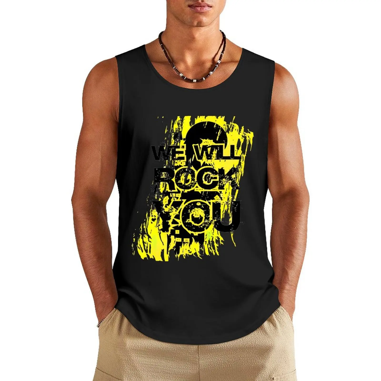 

We-Will-Rock-You, We Will You, We-Will-Rock-You Design Tank Top summer clothes for men fitness summer clothes man 2025