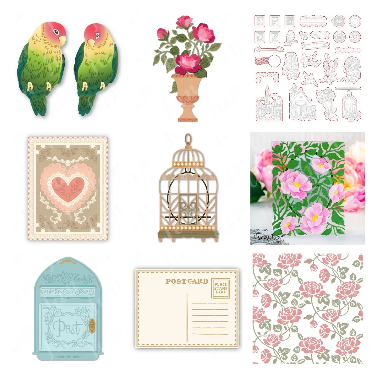 Mini Postcard Silicone Stamps 2024 New Background Stencils Handmade DIY Embossing Scrapbooking Photo Album Crafts Cutting Dies