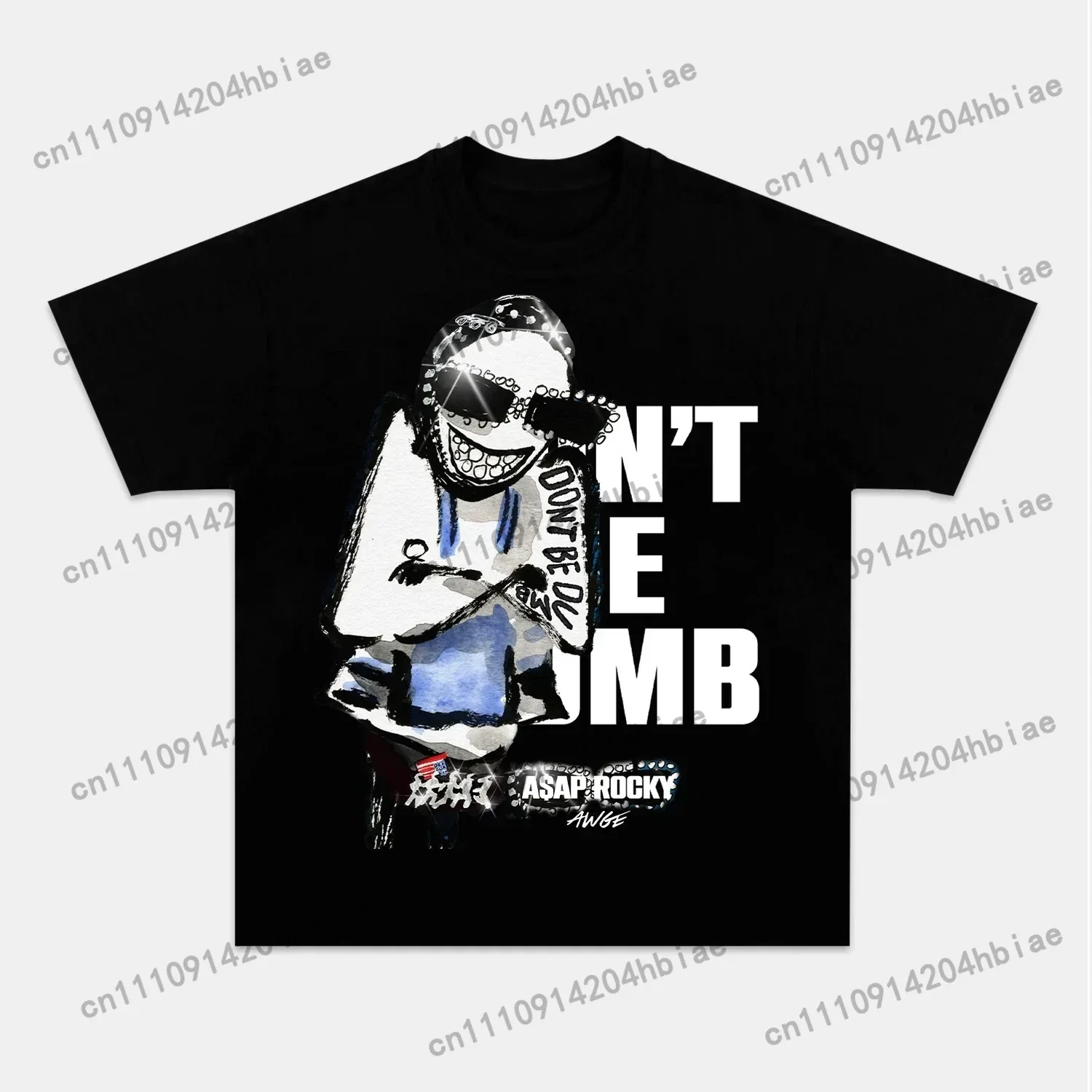 Camiseta de hombre 100% algodón con gráficos del álbum Don't Be Dumb de A$AP Rocky, camisetas de verano 2026, camiseta de manga corta estilo Y2K Hip Hop para mujer