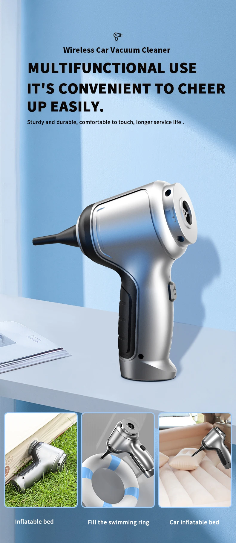 15000Pa Wireless Car Vacuum Cleaner Strong Suction Handheld Auto Vacuum Home & Car Dual Use Mini Vacuum Cleaner Home Appliance