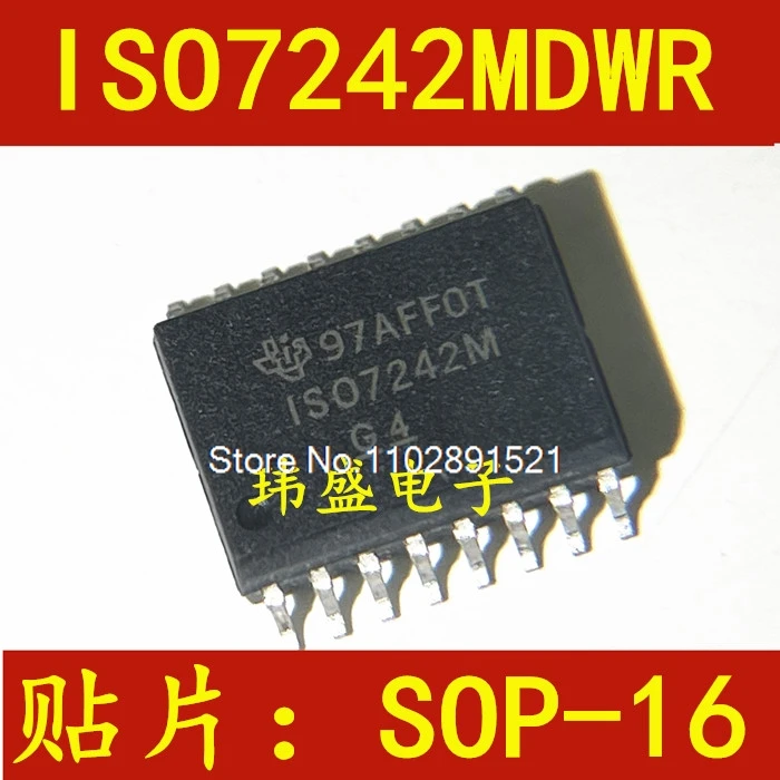 (5 PZ/LOTTO) ISO7242MDWR ISO7242M SOP-16 ISO7242M