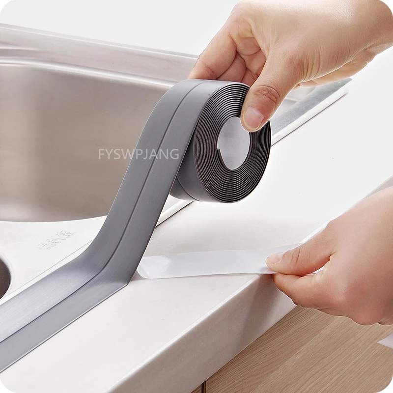 Waterproof Anti-mildew Sealing Tape Bathroom Bathtub White PVC Self-adhesive Sealing Strip Kitchen Sink Door Window Seam Sticker