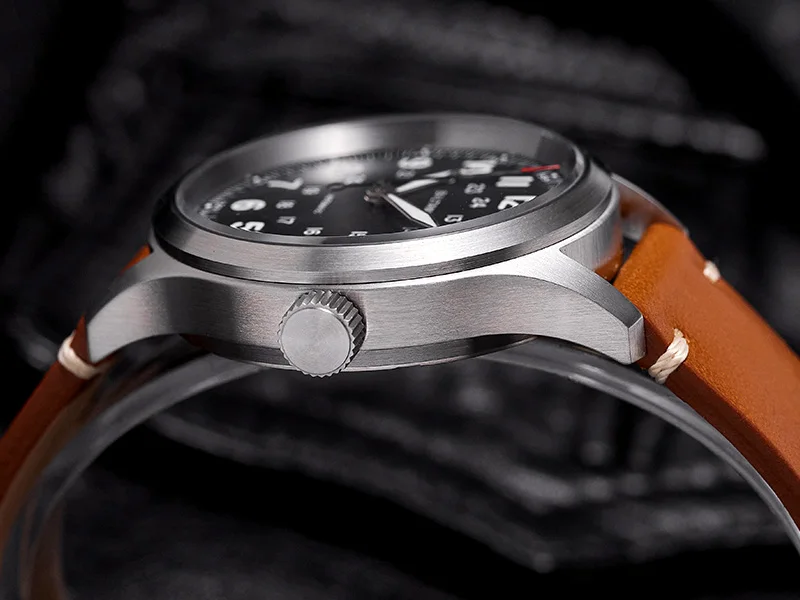 Baltany S2049 Herren-Automatikuhr, 39 mm, Pilot Sport, mechanische Armbanduhr, Saphirglas, 10 ATM wasserdicht, BGW-9, leuchtend, ST2130, Militär – Detail 9