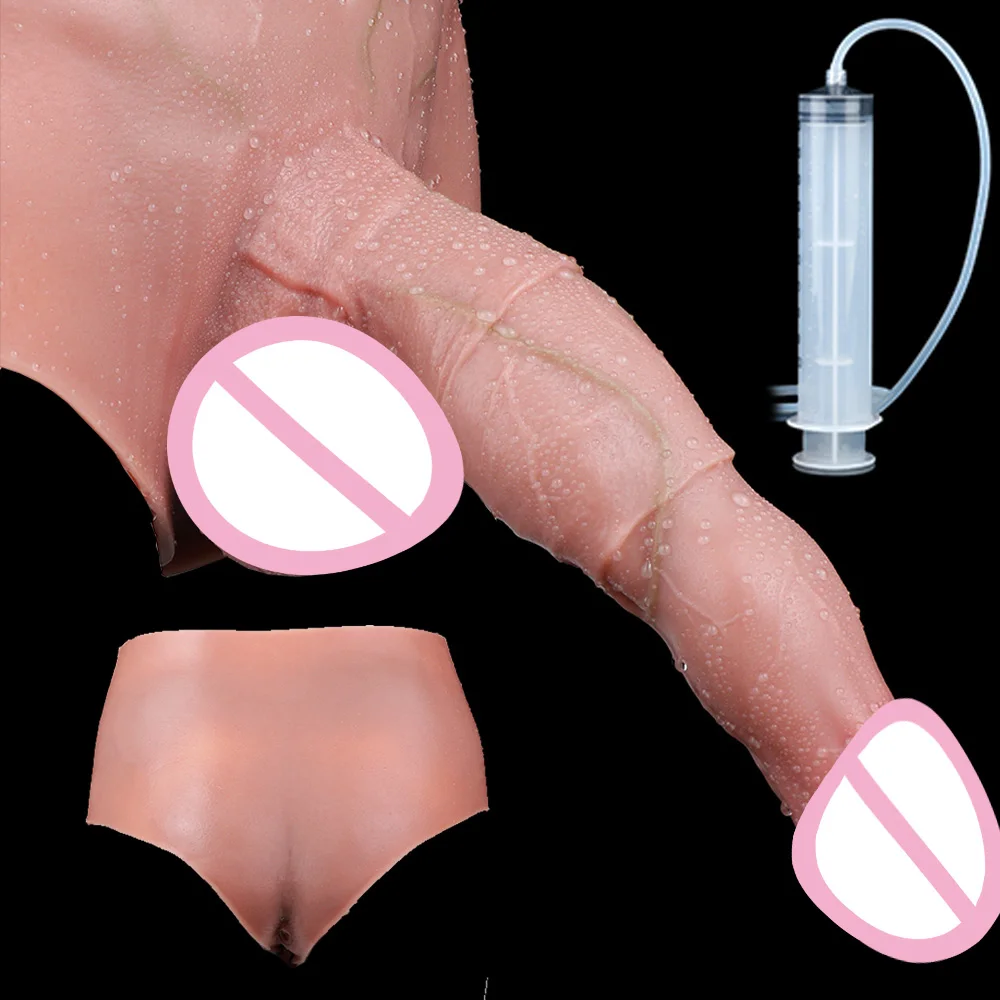 ORALSX Realistic Squirting Dildo Soft Lifelike Wearable Penis Simulated Big Dick Silicone Anal Plug Dildos Sex Toys For Women