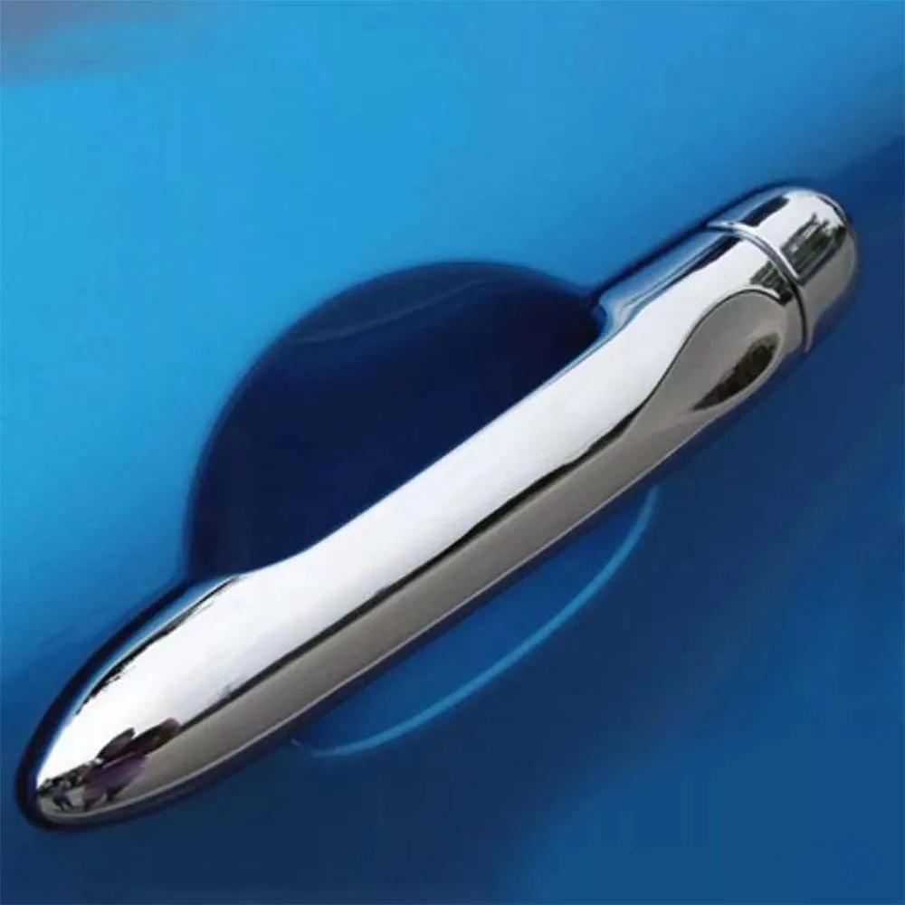 ترقية السيارة غطاء مقبض الباب لرينو كليو IV MK4 لوتسيا 2012-2019 ألياف الكربون Charred الأسود كروم الفضة الديكور #3